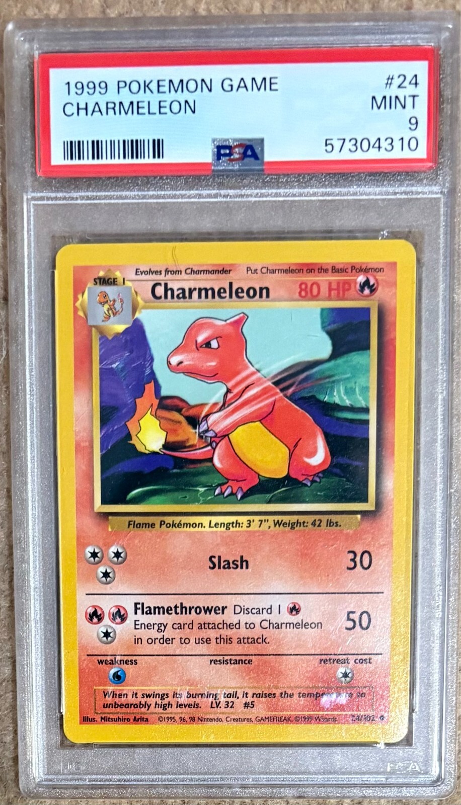 1999 Pokemon Base Set Charmeleon 24 PSA 9