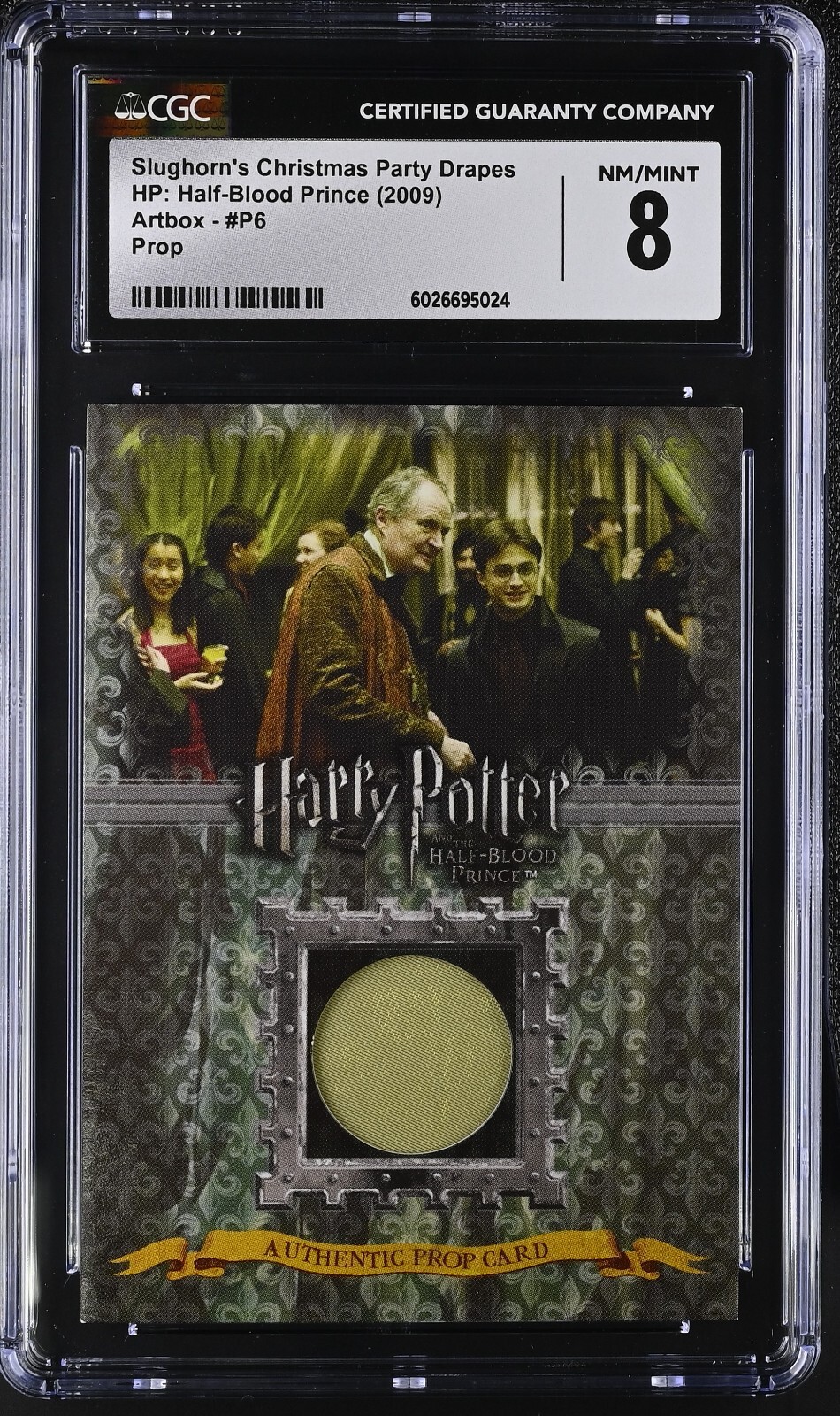 2009 Artbox Harry Potter P6 Used Prop Slughorn's Christmas Party Drapes CGC 8