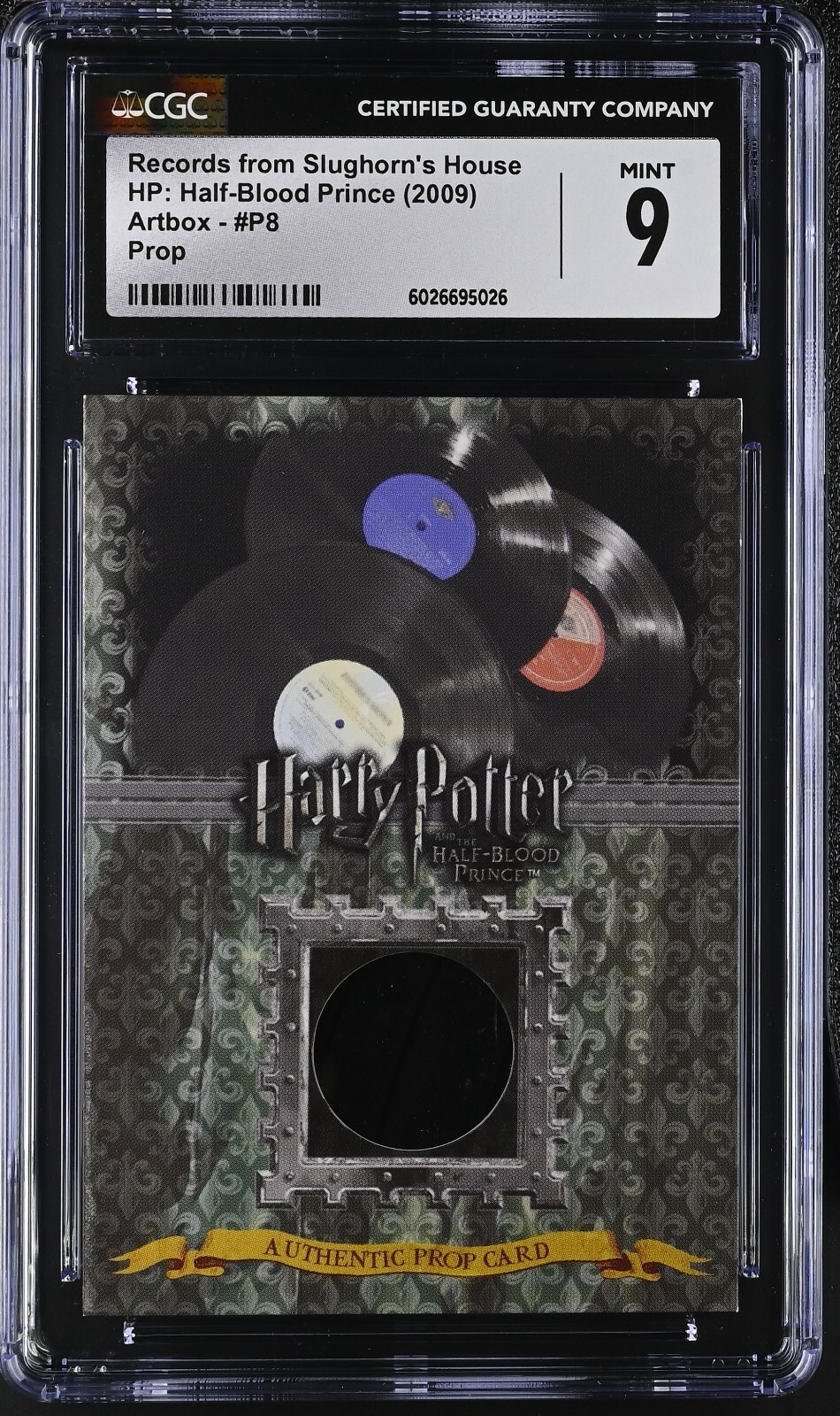 2009 Artbox Harry Potter Records from Slughorn's House P8 Prop Used CGC 9