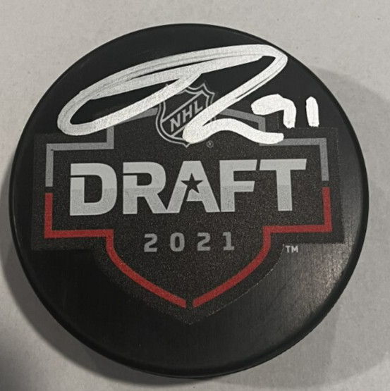 JOSH DOAN SIGNED 2021 NHL DRAFT PUCK W CASE UTAH HOCKEY CLUB ARIZONA COYOTES COA