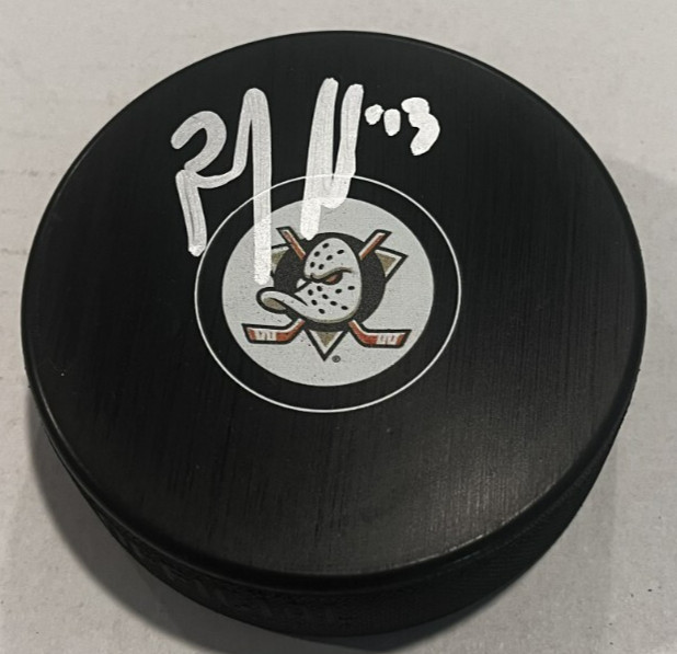 ROBBY FABBRI SIGNED ANAHEIM DUCKS HOCKEY PUCK W/ CASE COA