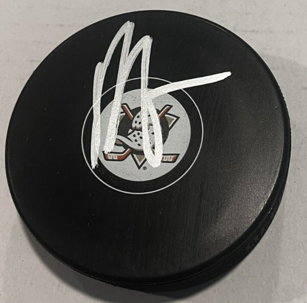 RYAN STROME SIGNED ANAHEIM DUCKS HOCKEY PUCK W/ CASE COA