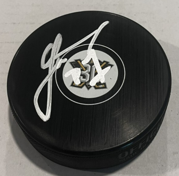 RADKO GUDAS SIGNED ANAHEIM DUCKS HOCKEY PUCK W/ CASE COA