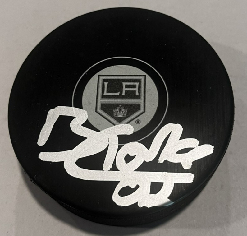 BRANDT CLARKE SIGNED LOS ANGELES KINGS HOCKEY PUCK W/ CASE COA