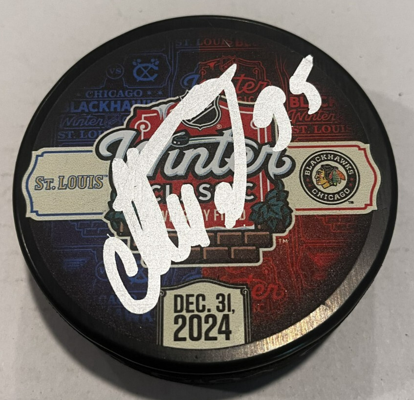 ILYA MIKHEYEV SIGNED CHICAGO BLACKHAWKS 2024 WINTER CLASSIC PUCK W/ CASE COA