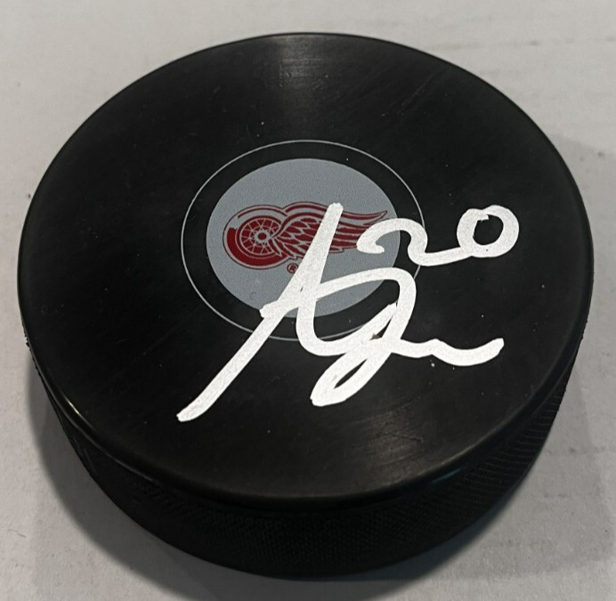 ALBERT JOHANSSON SIGNED DETROIT RED WINGS HOCKEY PUCK W/ CASE COA