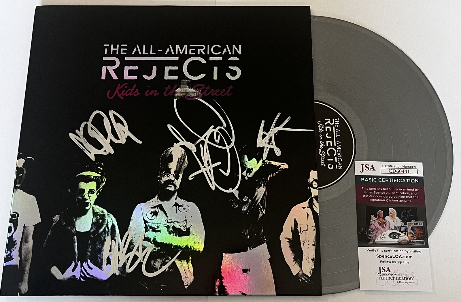 ALL AMERICAN REJECTS SIGNED KIDS IN THE STREET LP VINYL RECORD ALBUM TYSON JSA