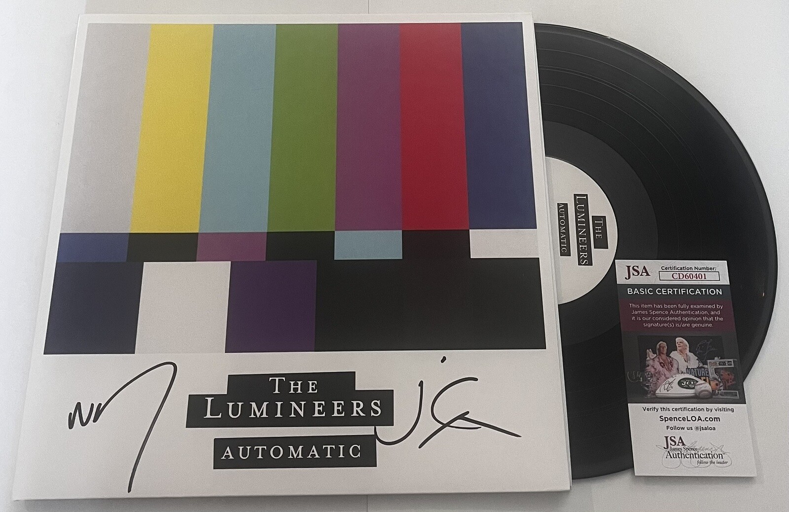 THE LUMINEERS BAND SIGNED AUTOMATIC LP VINYL RECORD ALBUM WESLEY SCHULTZ JSA COA