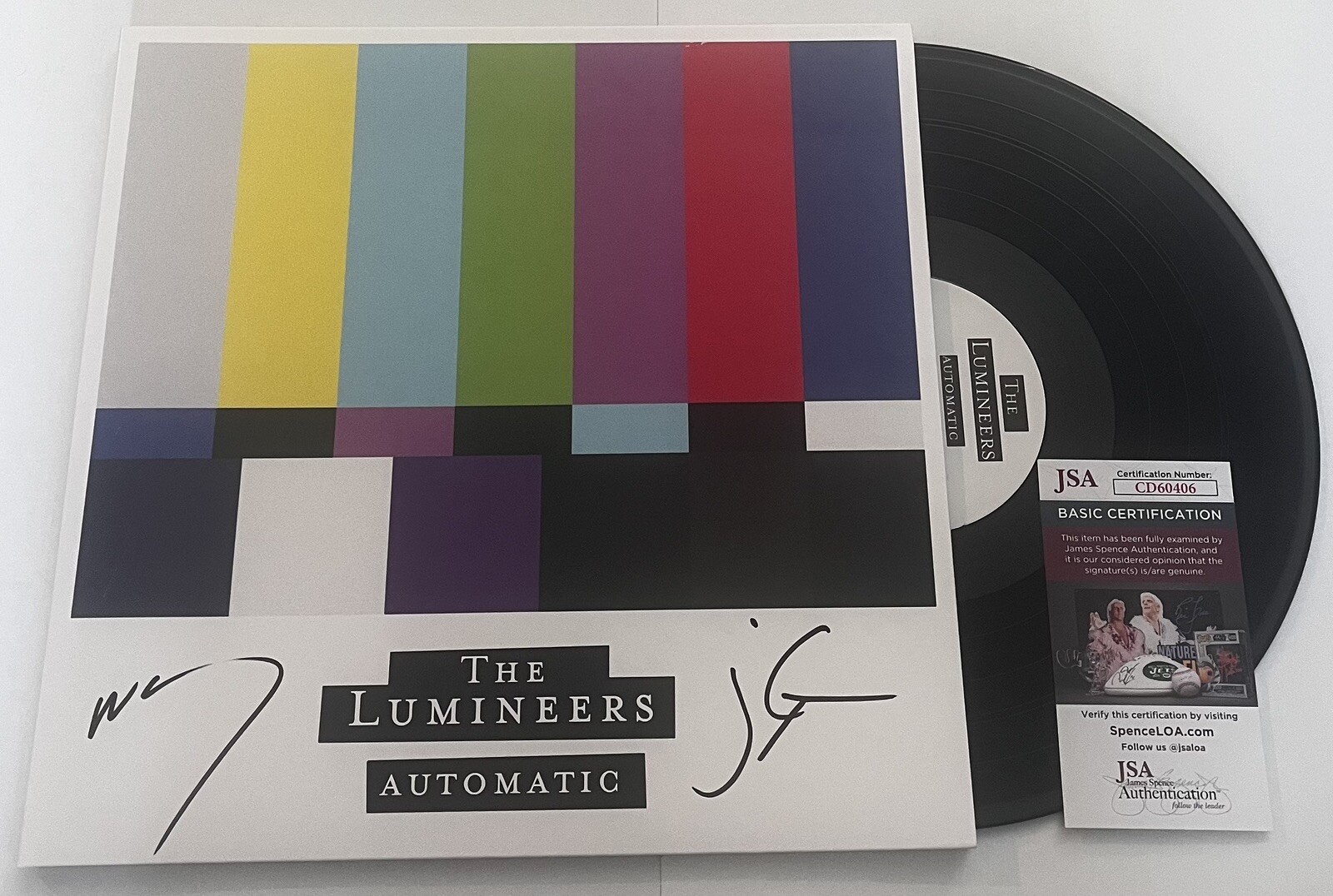 THE LUMINEERS BAND SIGNED AUTOMATIC LP VINYL RECORD ALBUM WESLEY SCHULTZ JSA COA