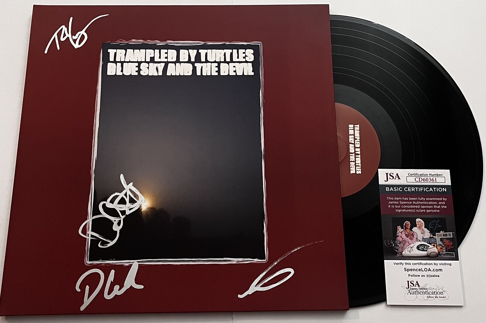 TRAMPLED BY TURTLES BAND SIGNED BLUE SKY & THE DEVIL LP VINYL RECORD ALBUM JSA