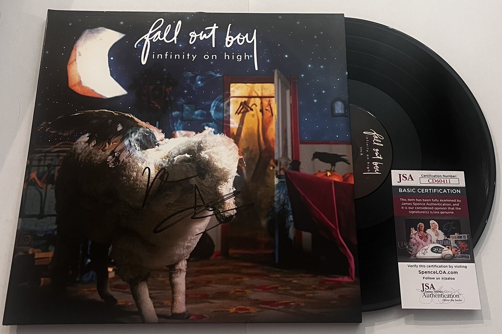 FALL OUT BOY SIGNED INFINITY ON HIGH LP VINYL RECORD ALBUM PATRICK STUMP JSA COA