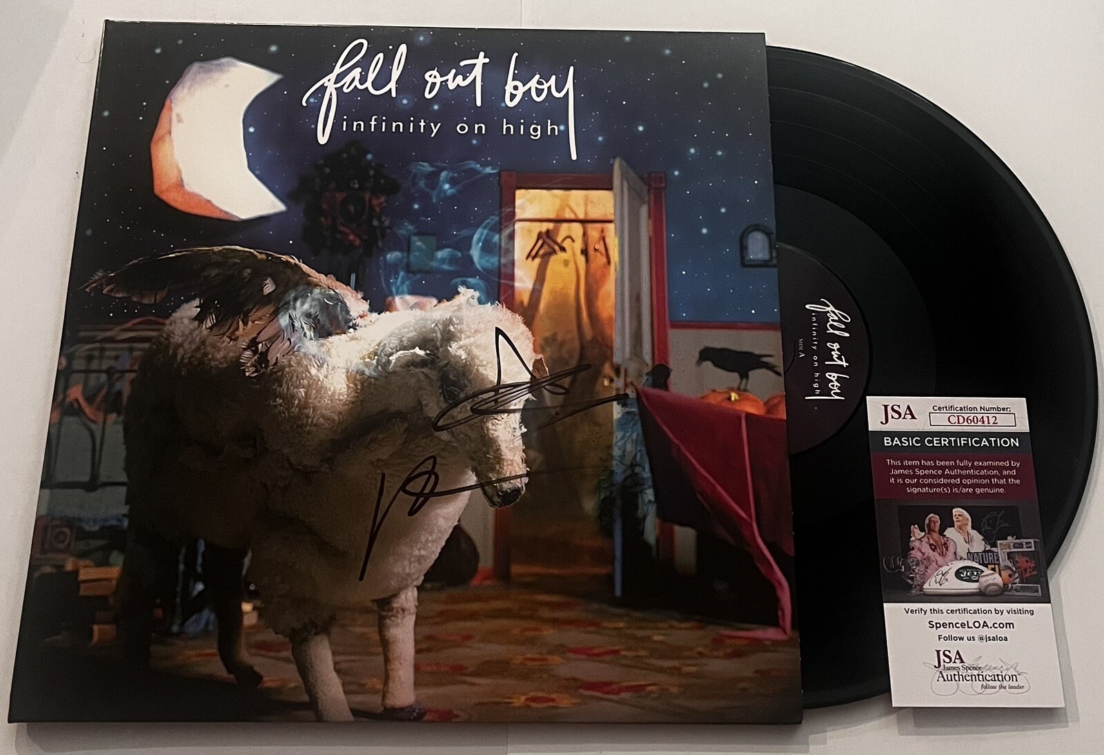 FALL OUT BOY SIGNED INFINITY ON HIGH LP VINYL RECORD ALBUM PATRICK STUMP JSA COA