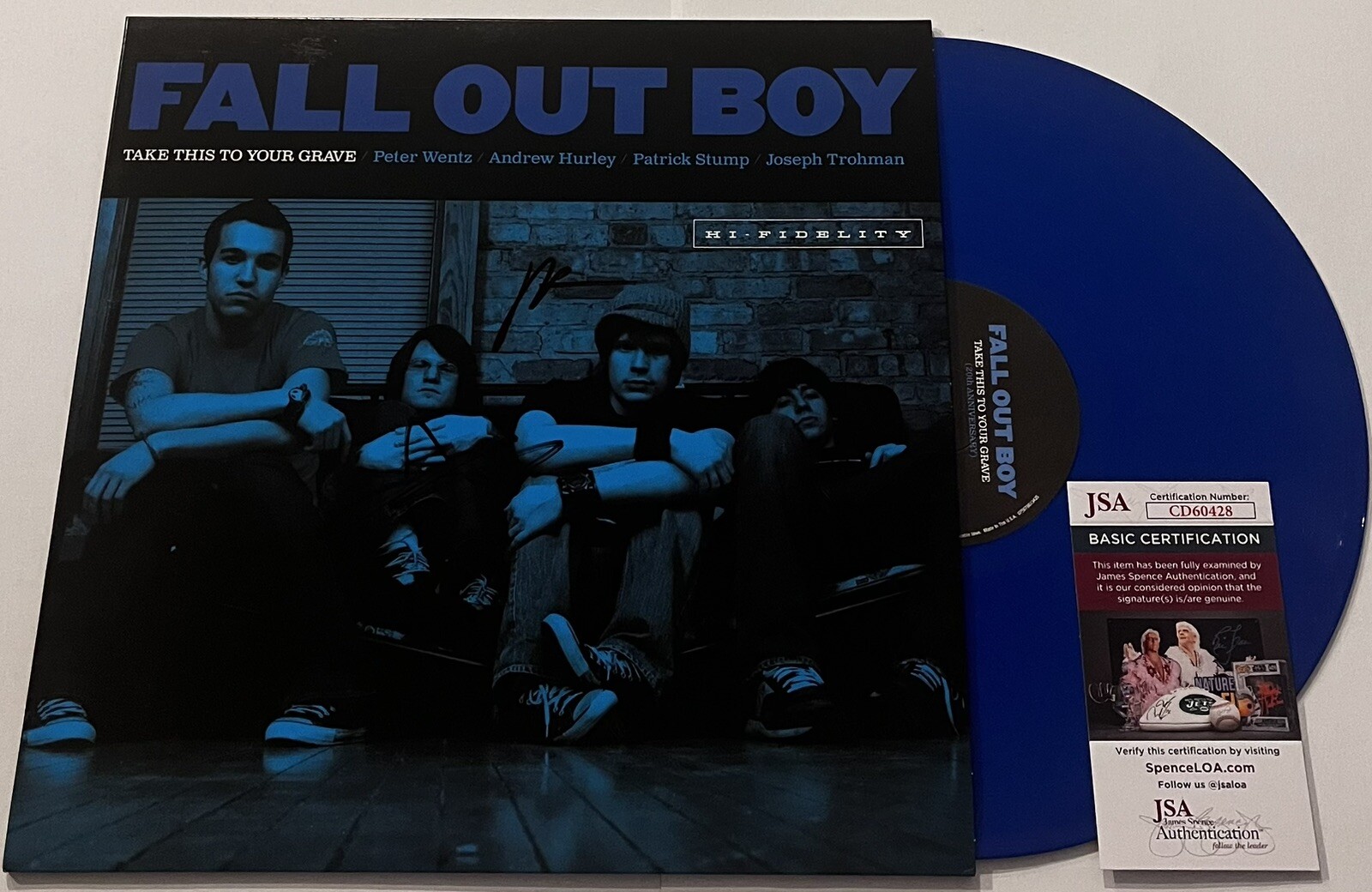 FALL OUT BOY SIGNED TAKE THIS TO YOUR GRAVE VINYL RECORD ALBUM PATRICK STUMP JSA