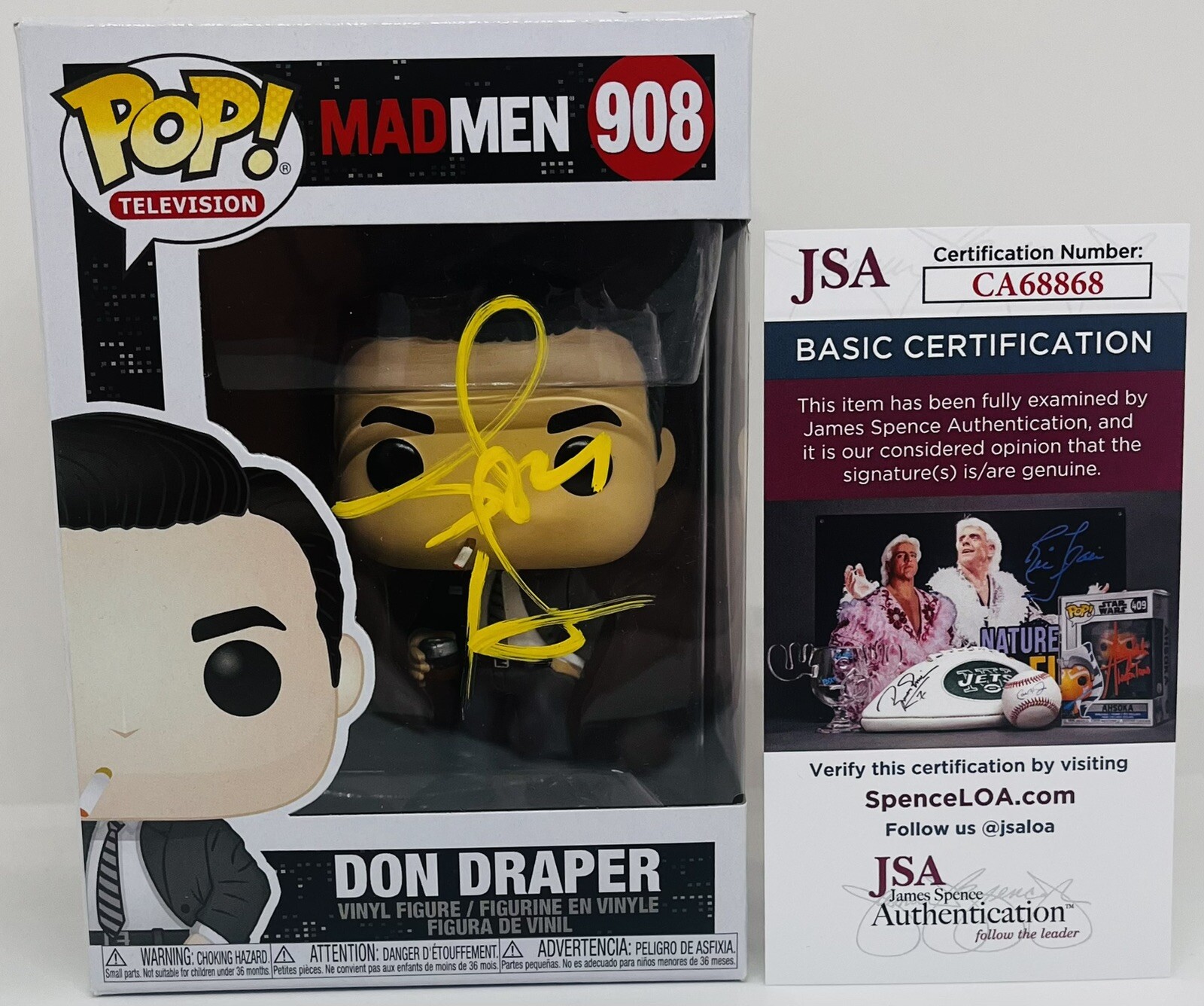 JON HAMM SIGNED DON DRAPER POP FUNKO FIGURE MAD MEN TV SHOW JSA COA