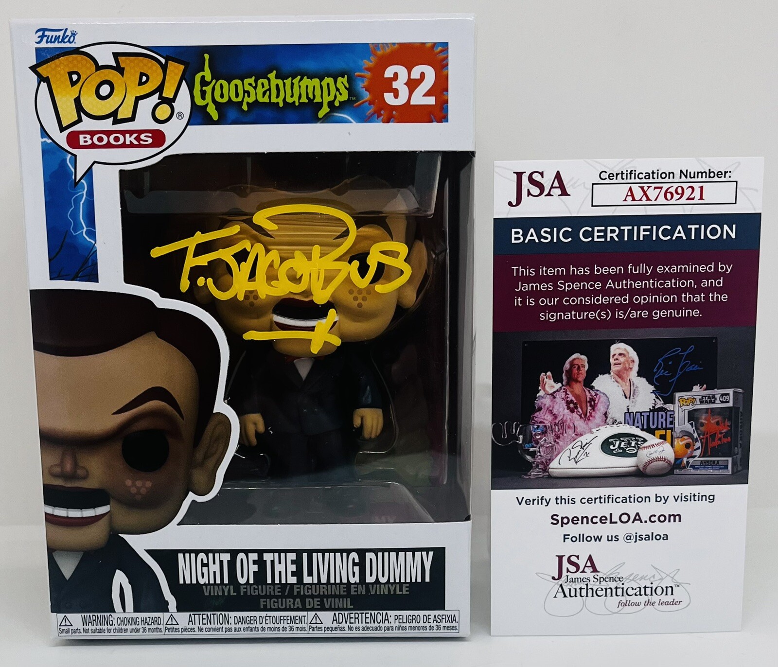 TIM JACOBUS SIGNED NIGHT OF THE LIVING DUMMY POP FUNKO FIGURE GOOSEBUMPS JSA COA