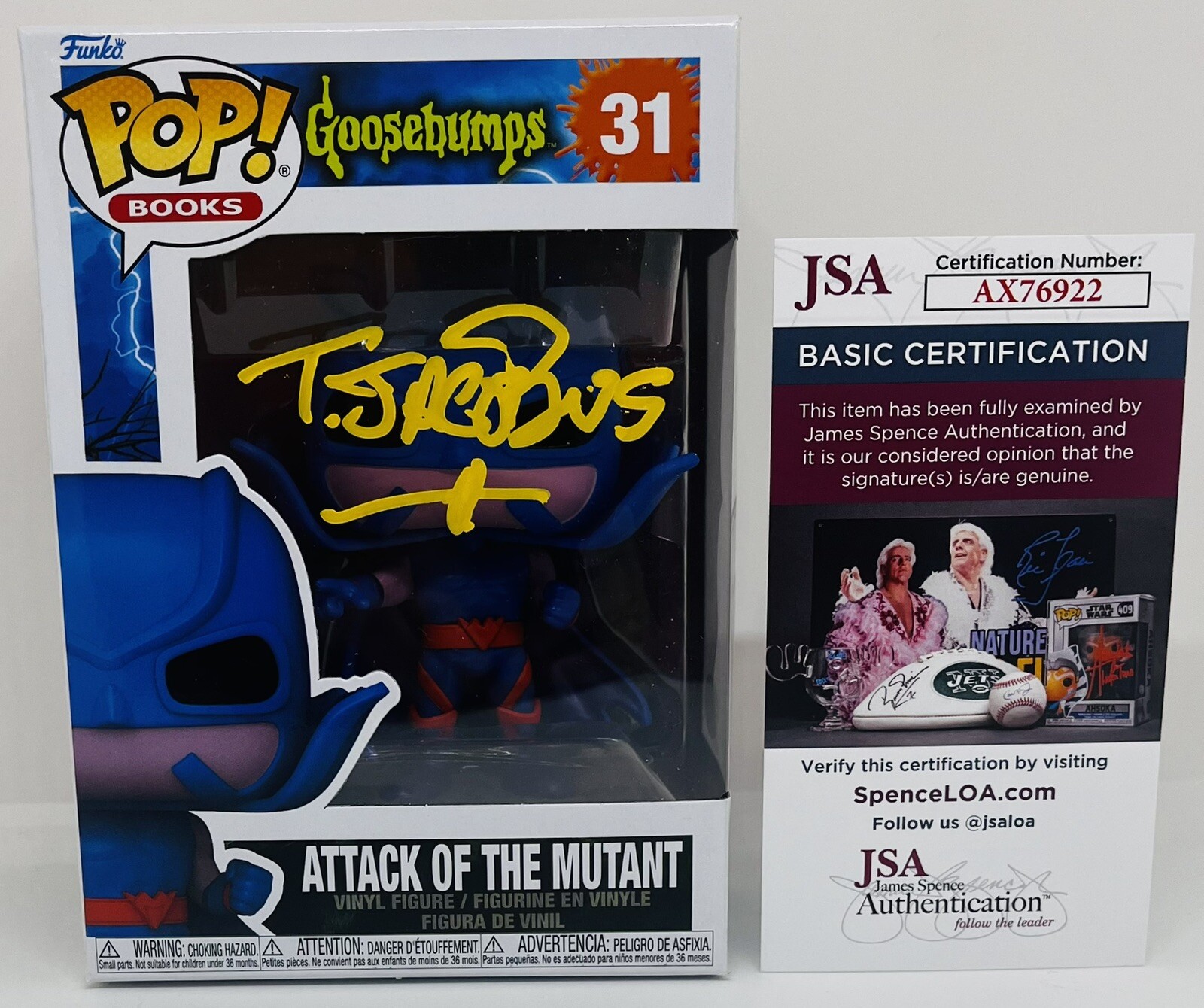 TIM JACOBUS SIGNED ATTACK OF THE MUTANT POP FUNKO FIGURE GOOSEBUMPS JSA COA