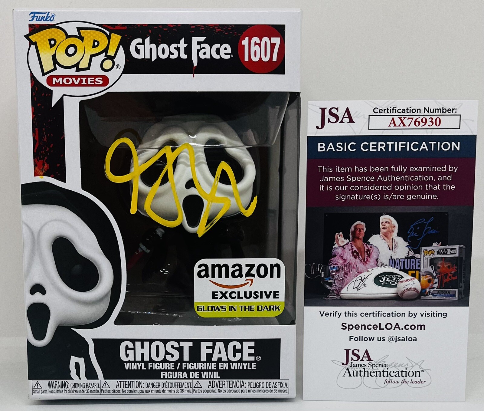 GIORGIA WHIGHAM SIGNED GHOSTFACE POP FUNKO FIGURE SCREAM BETH JSA COA