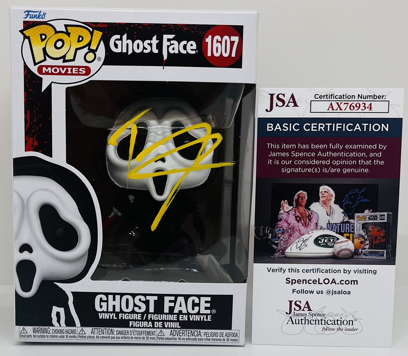 TYLER POSEY SIGNED GHOSTFACE POP FUNKO FIGURE SCREAM SHANE JSA COA