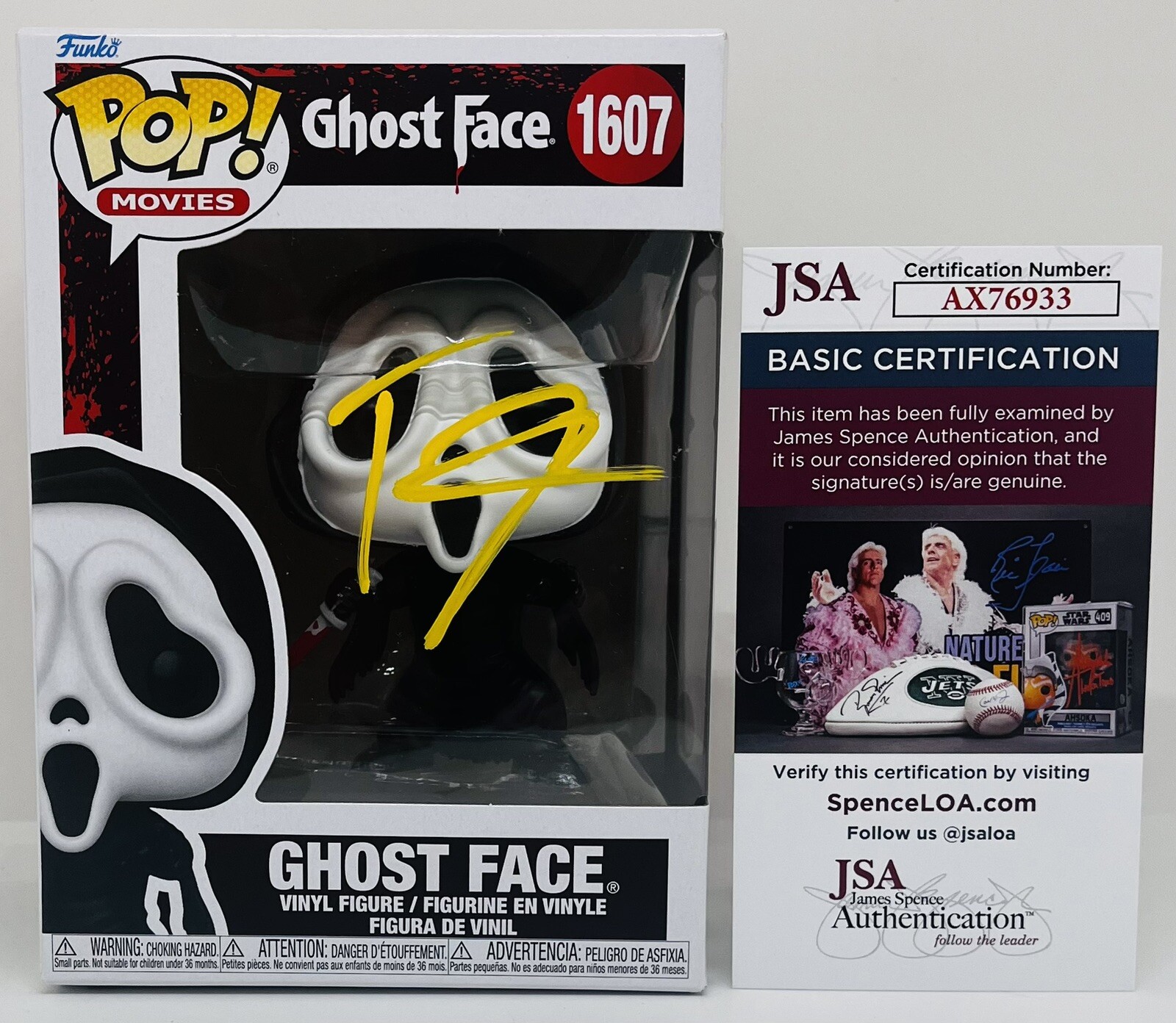 TYLER POSEY SIGNED GHOSTFACE POP FUNKO FIGURE SCREAM SHANE JSA COA