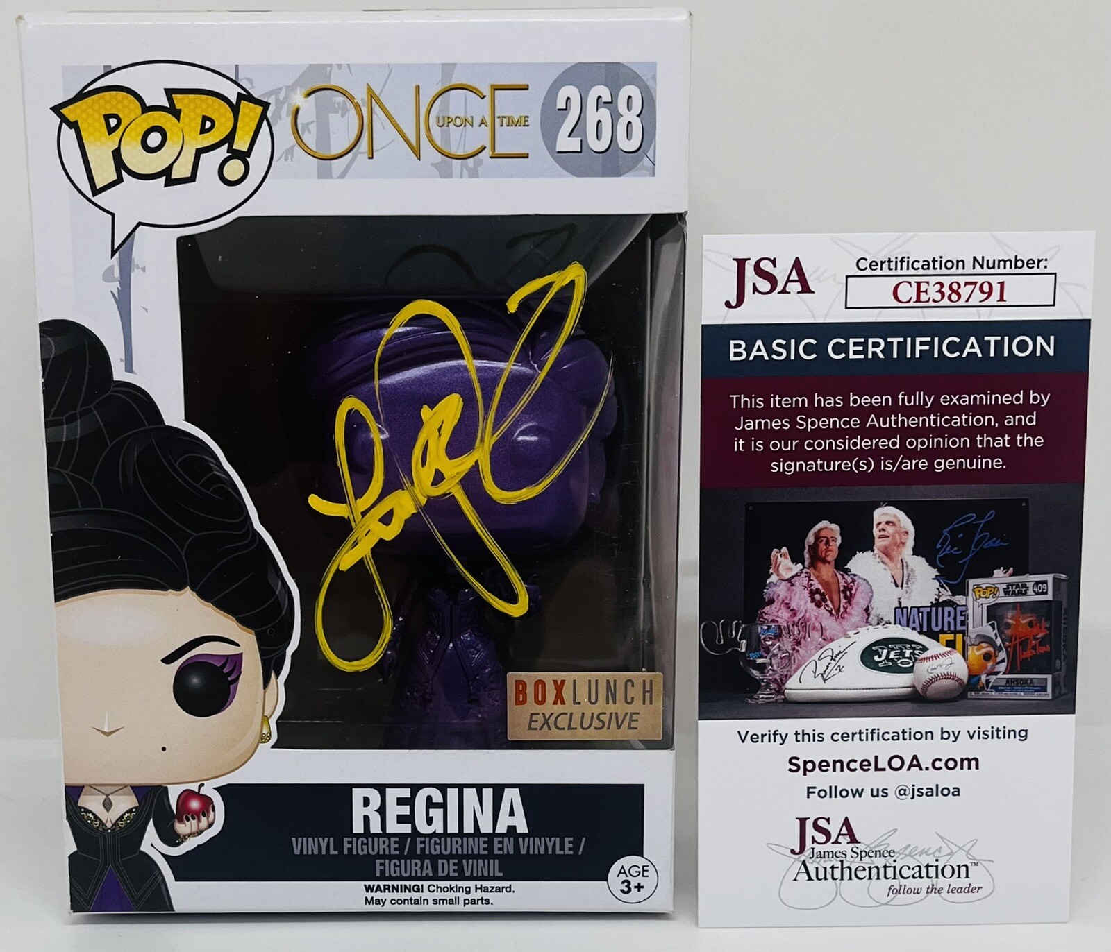 LANA PARRILLA SIGNED REGINA POP FUNKO FIGURE ONCE UPON A TIME BOX LUNCH JSA COA