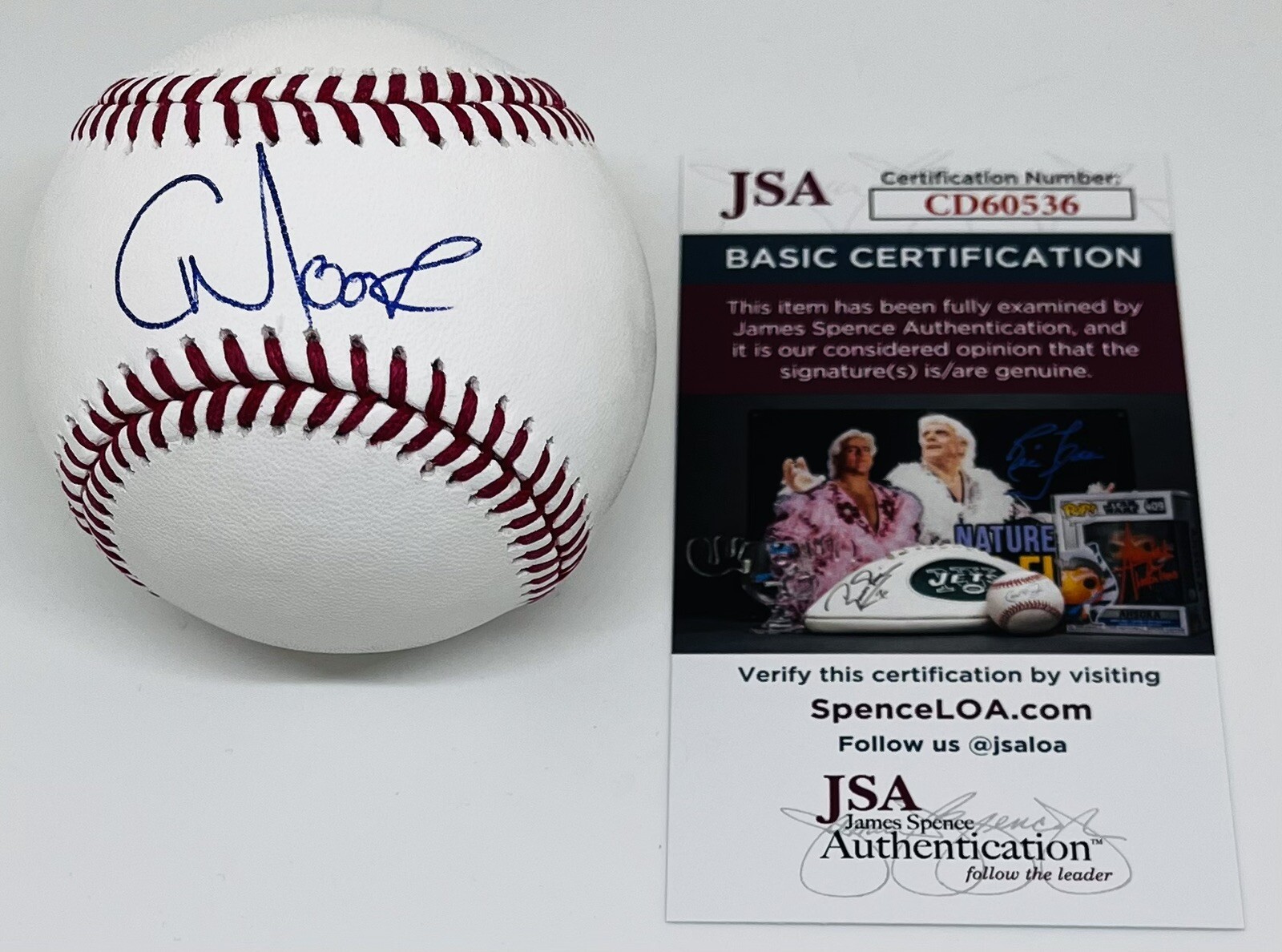 CHRISTIAN MOORE SIGNED RAWLINGS MAJOR LEAGUE BASEBALL LOS ANGELES ANGELS JSA COA