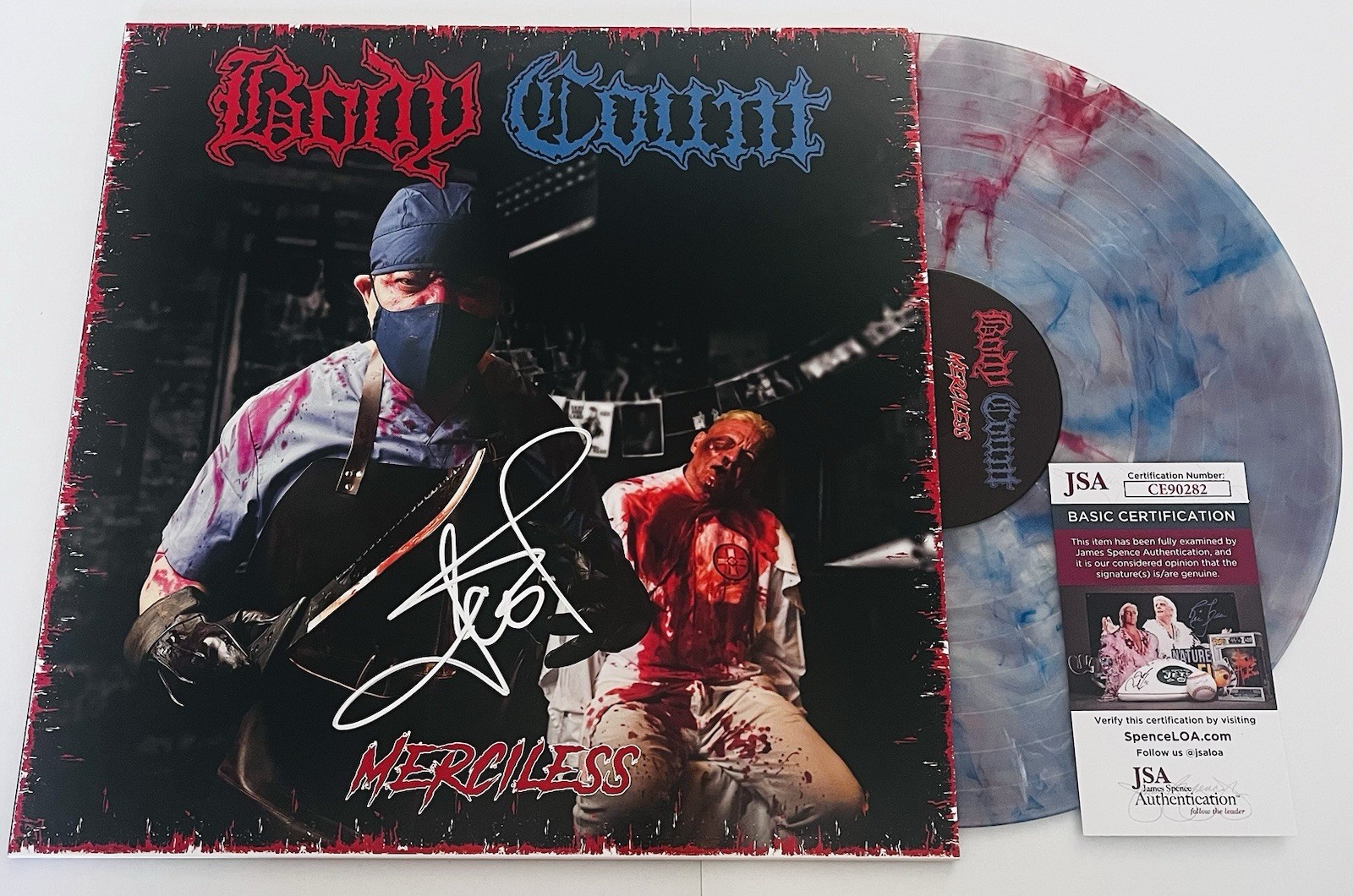 ICE T SIGNED BODY COUNT MERCILESS LP VINYL RECORD ALBUM ICE-T JSA COA