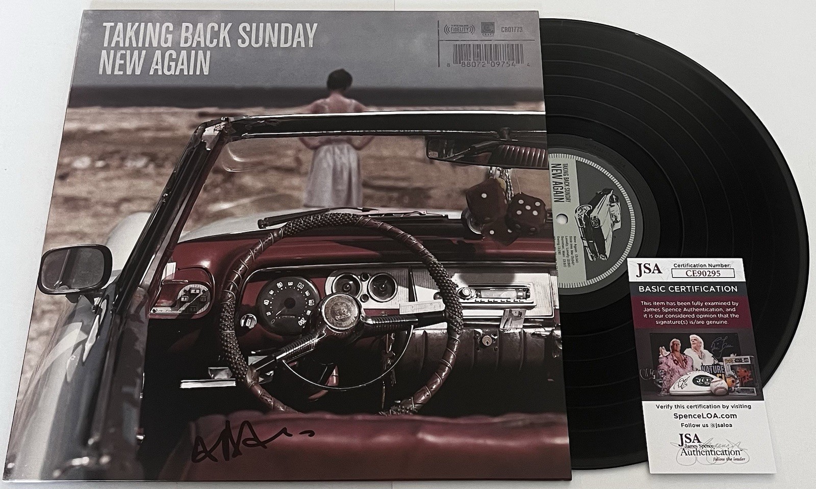 TAKING BACK SUNDAY SIGNED NEW AGAIN LP VINYL RECORD ADAM LAZZARA JSA COA