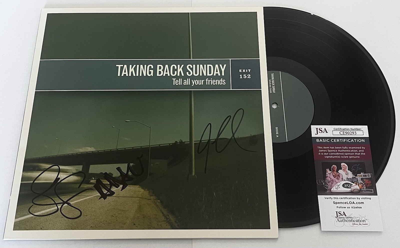 TAKING BACK SUNDAY SIGNED TELL ALL YOUR FRIENDS LP VINYL RECORD ADAM LAZZARA JSA