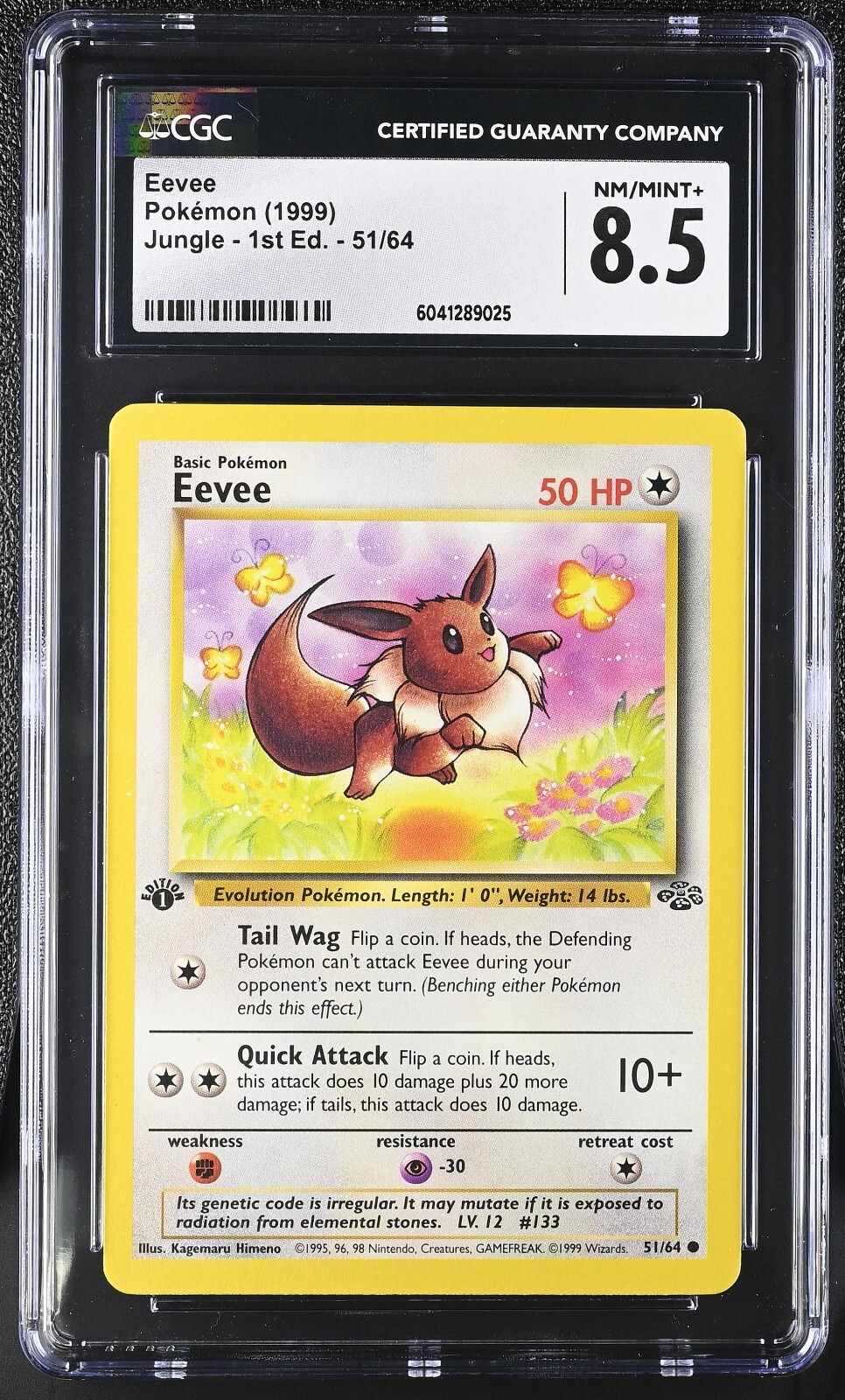 1999 Pokemon Jungle 1st Edition 51 Eevee 51 CGC 8.5