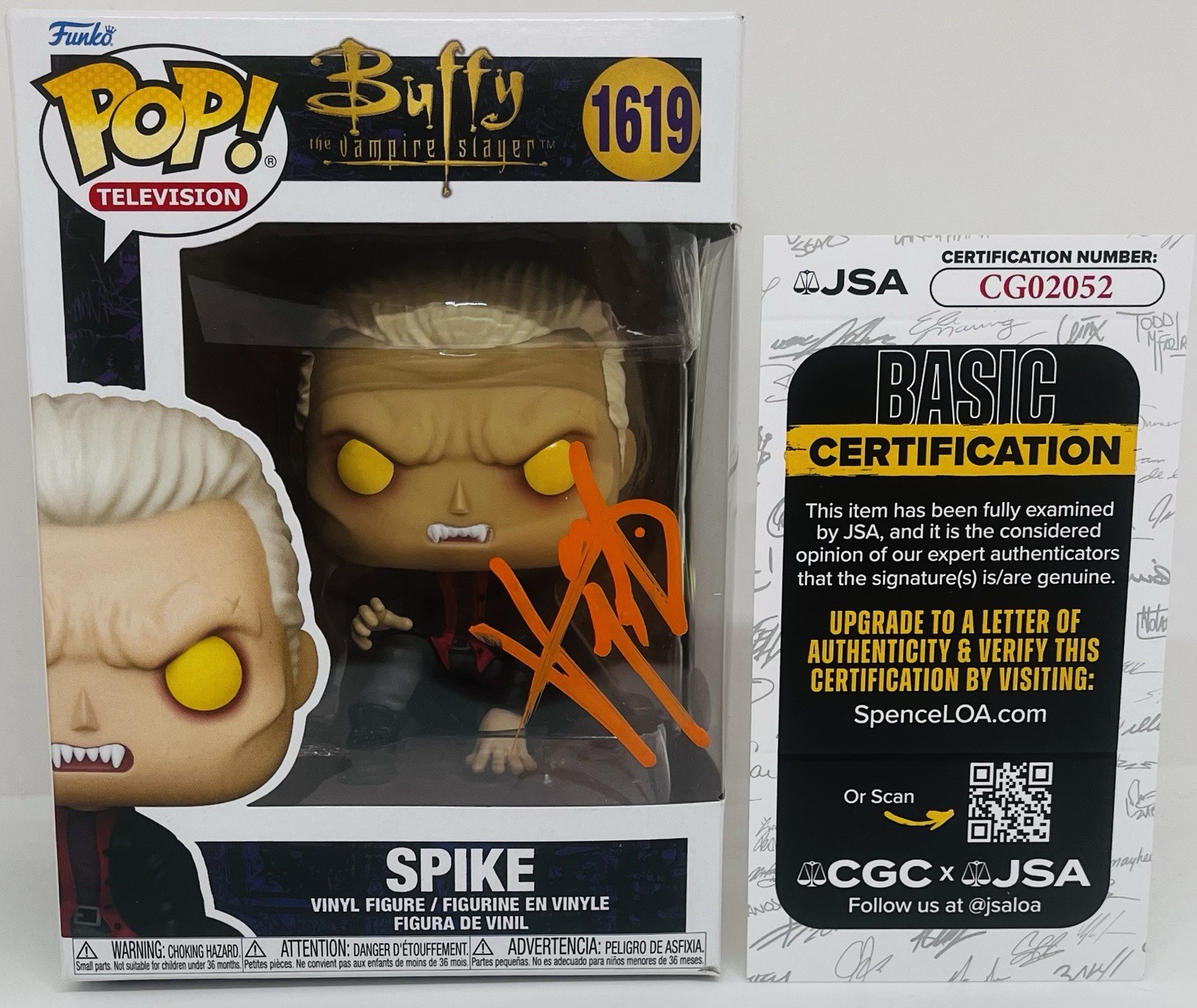 JAMES MARSTERS SIGNED SPIKE POP FUNKO FIGURE BUFFY THE VAMPIRE SLAYER JSA COA
