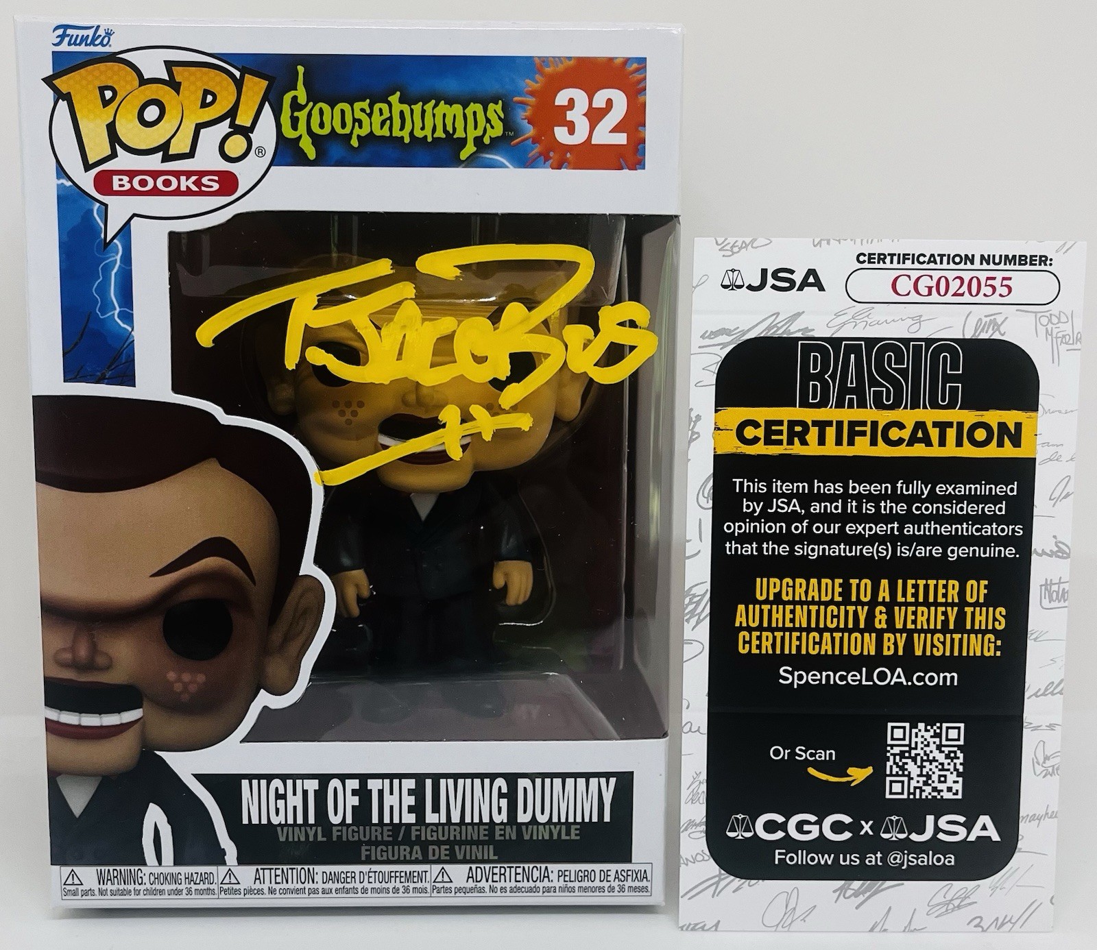 TIM JACOBUS SIGNED NIGHT OF THE LIVING DUMMY POP FUNKO FIGURE GOOSEBUMPS JSA COA