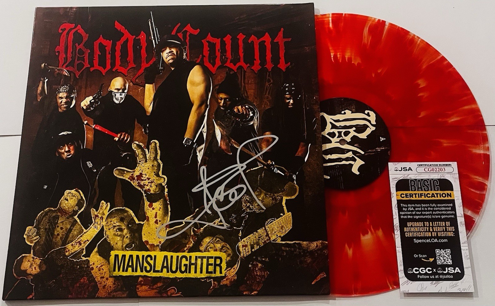 ICE T SIGNED BODY COUNT MANSLAUGHTER LP VINYL RECORD ALBUM ICE-T JSA COA