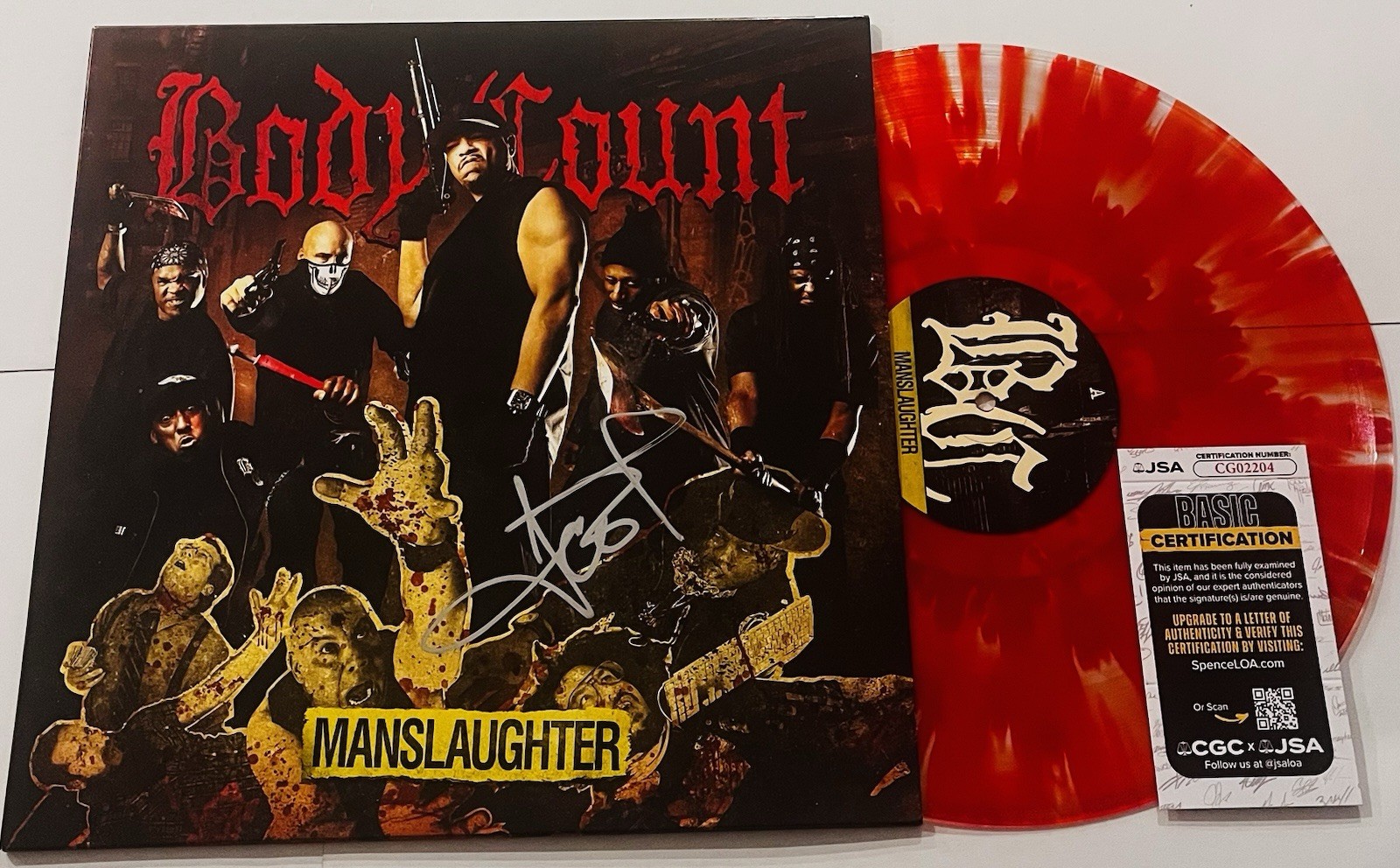 ICE T SIGNED BODY COUNT MANSLAUGHTER LP VINYL RECORD ALBUM ICE-T JSA COA