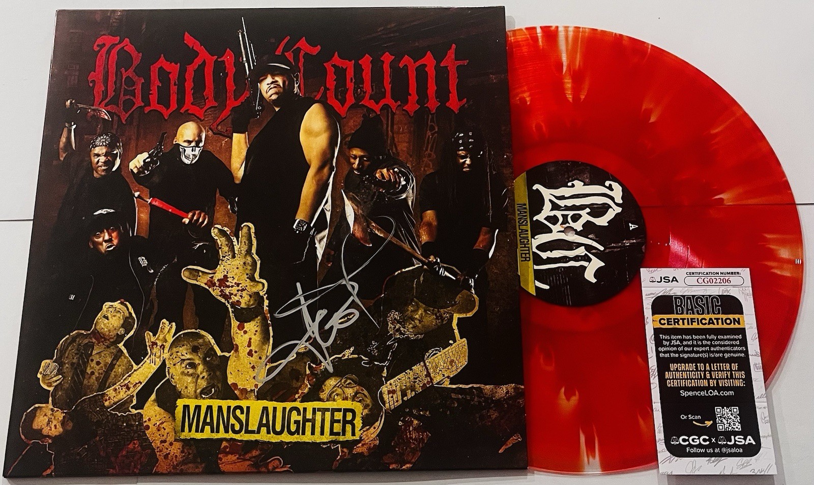 ICE T SIGNED BODY COUNT MANSLAUGHTER LP VINYL RECORD ALBUM ICE-T JSA COA