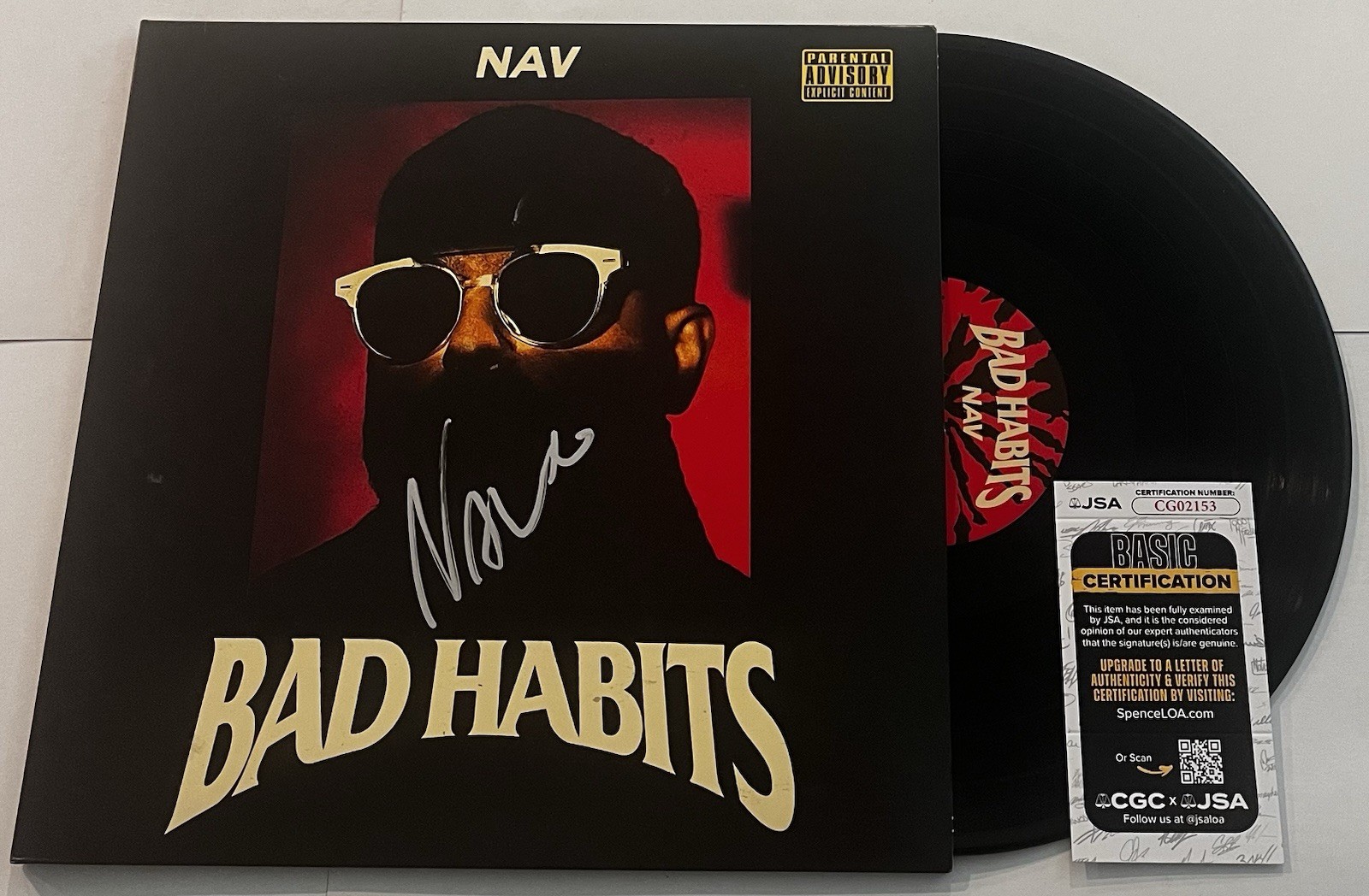 NAV RAPPER SIGNED BAD HABITS LP VINYL RECORD ALBUM JSA COA