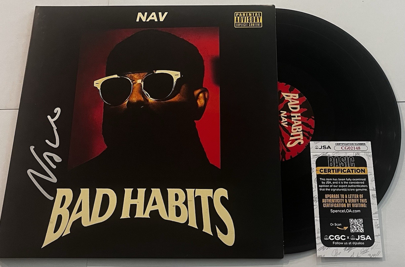 NAV RAPPER SIGNED BAD HABITS LP VINYL RECORD ALBUM JSA COA