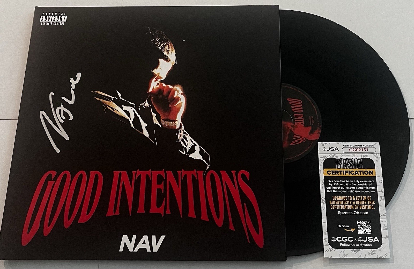 NAV RAPPER SIGNED GOOD INTENTIONS LP VINYL RECORD ALBUM JSA COA