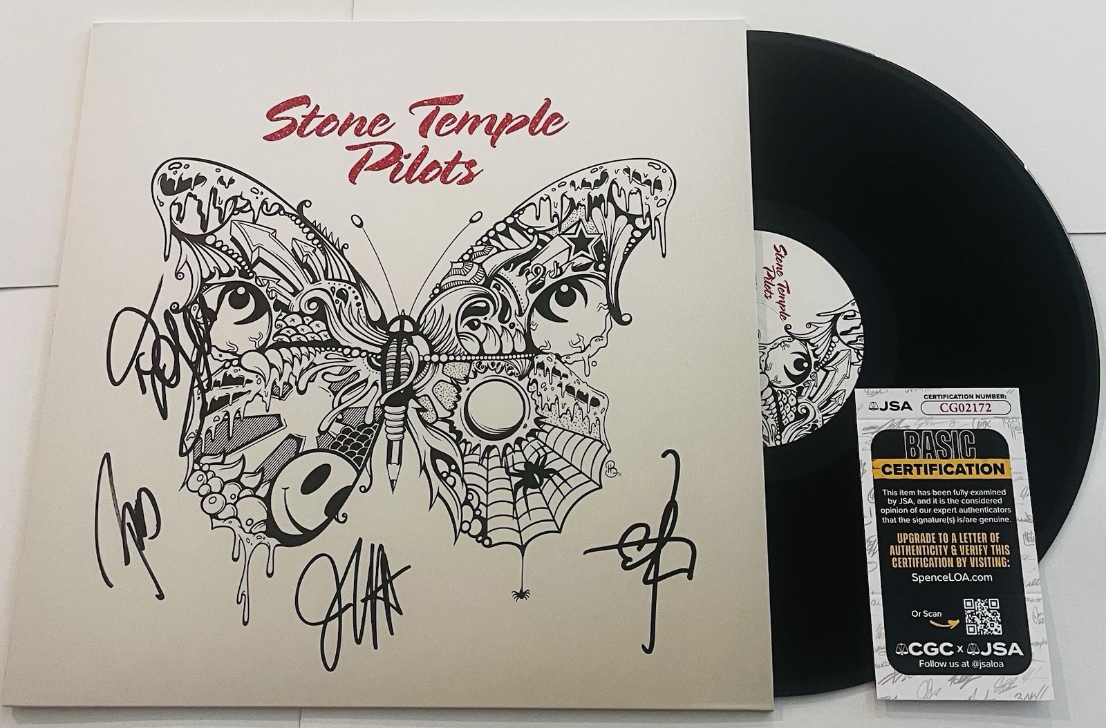 STONE TEMPLE PILOTS SIGNED LP VINYL RECORD ALBUM JEFF GUTT DEAN ROBERT JSA COA