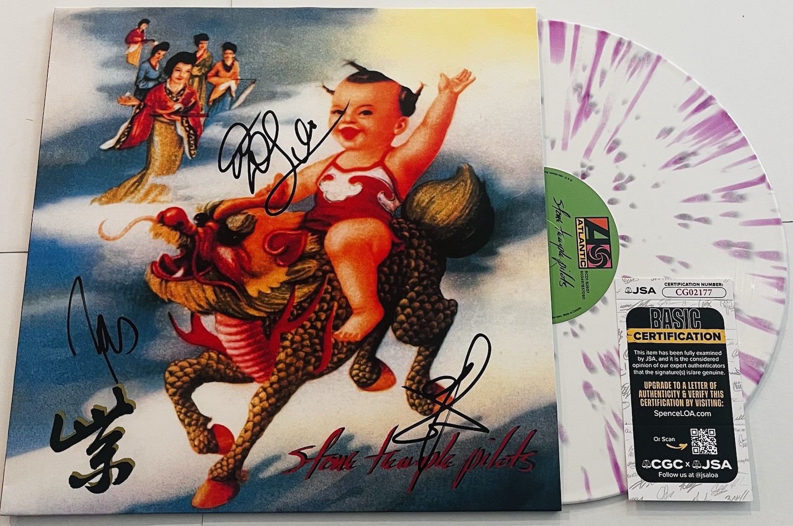 STONE TEMPLE PILOTS SIGNED PURPLE LP VINYL RECORD ALBUM ROBERT DEAN DELEO JSA