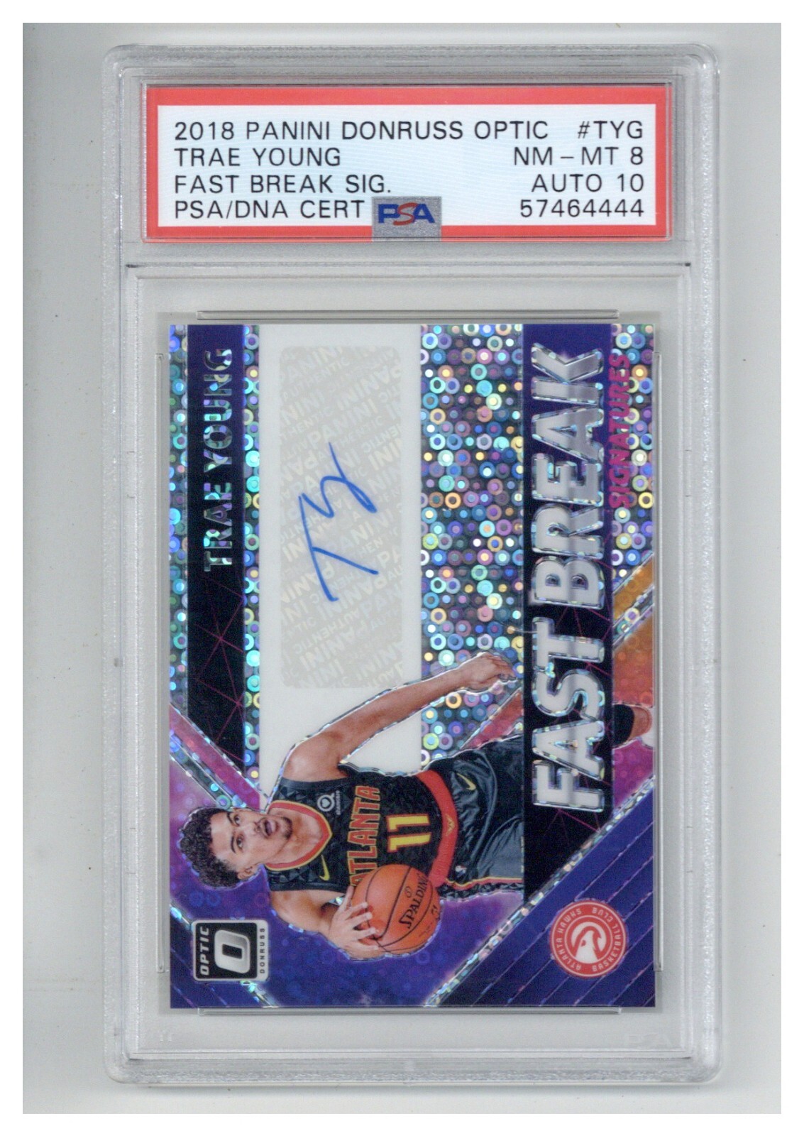 2018 Optic Trae Young Fast Break Auto PSA 8 10