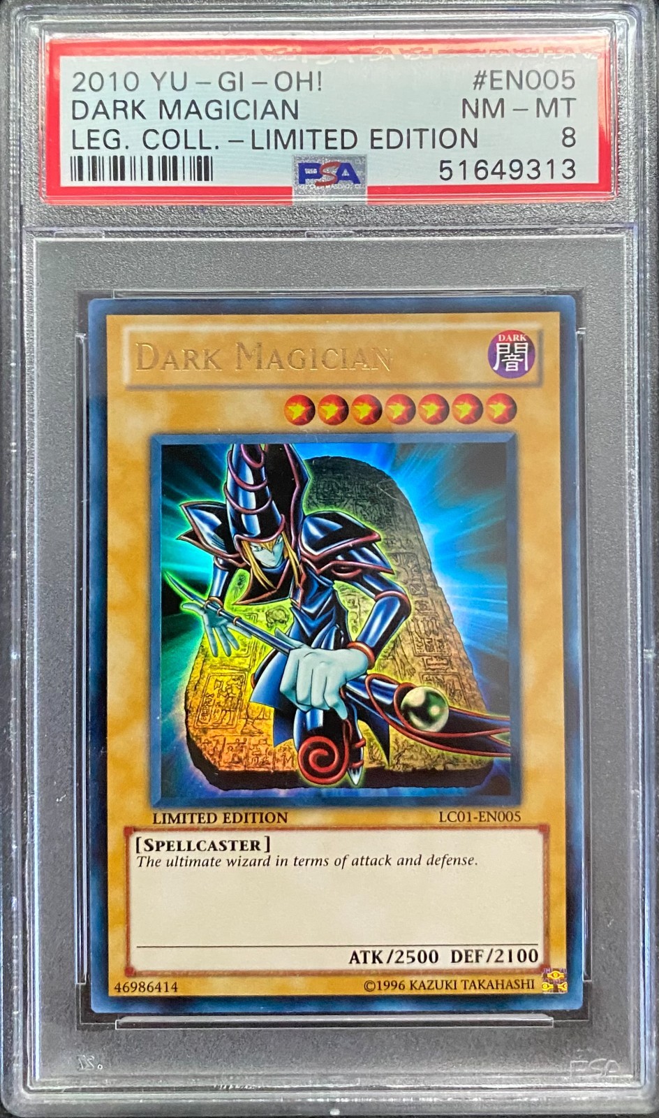 2010 Yugioh Legendary Collection Limited Edition EN005 Dark Magician PSA 8