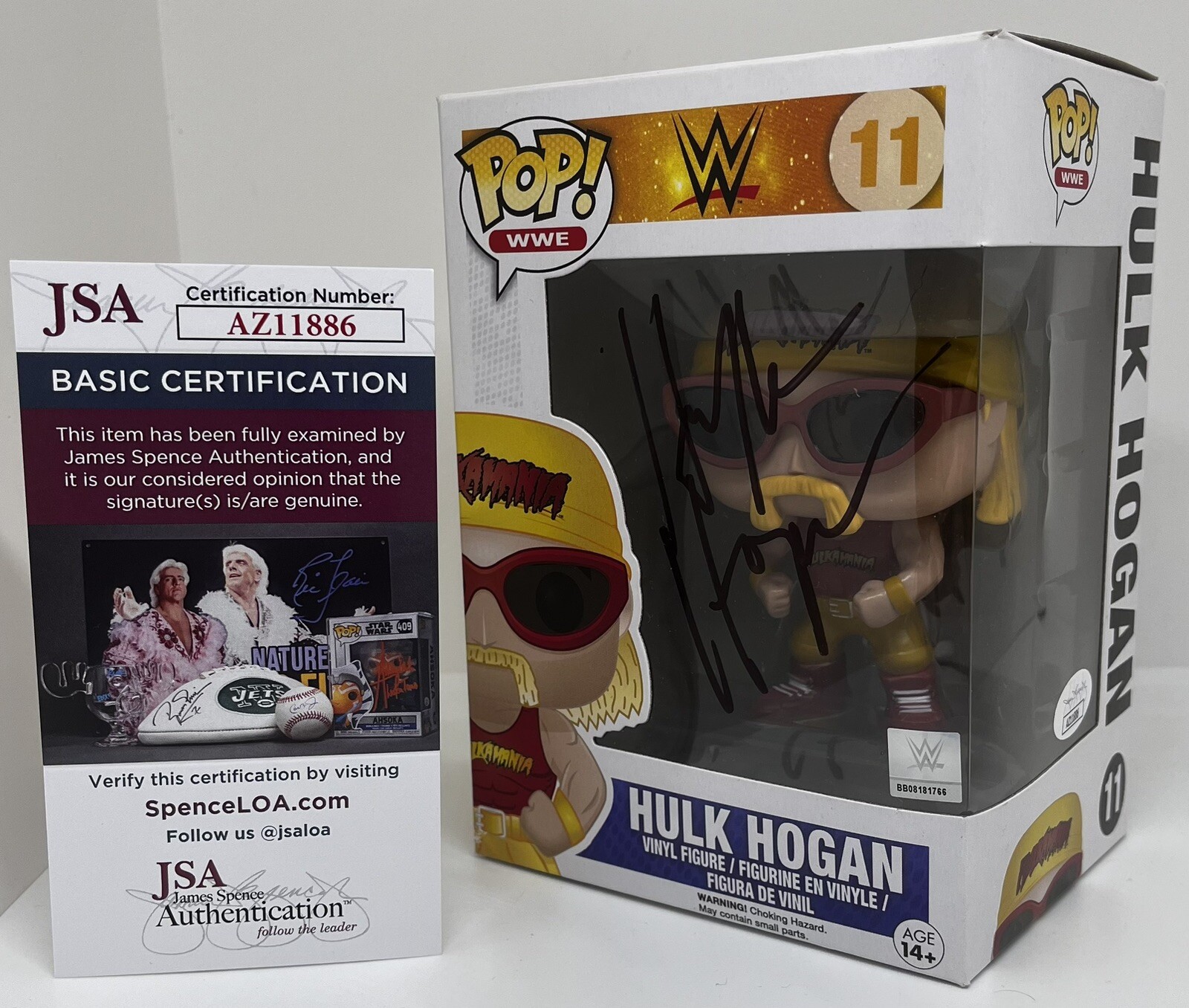 HULK HOGAN SIGNED WWE POP FUNKO FIGURE WRESTLING LEGEND HOLLYWOOD JSA COA