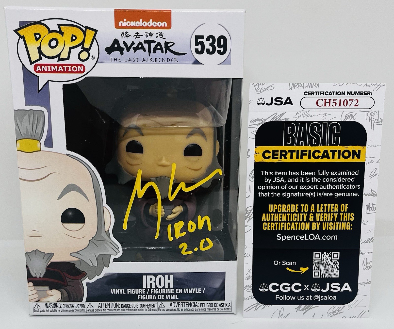 GREG BALDWIN SIGNED IROH POP FUNKO FIGURE AVATAR THE LAST AIRBENDER JSA COA