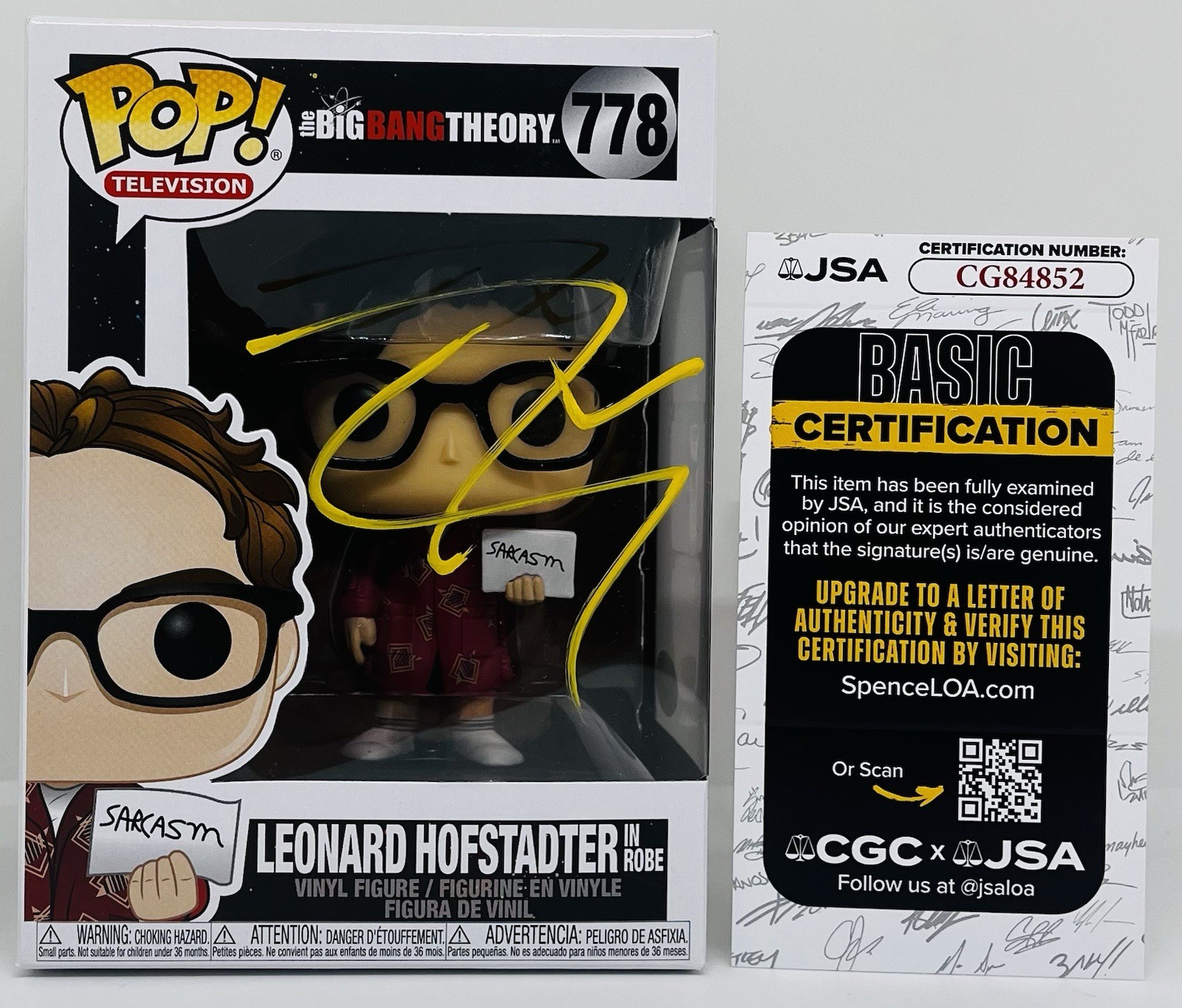 JOHNNY GALECKI SIGNED LEONARD HOFSTADTER POP FUNKO FIGURE BIG BANG THEORY JSA