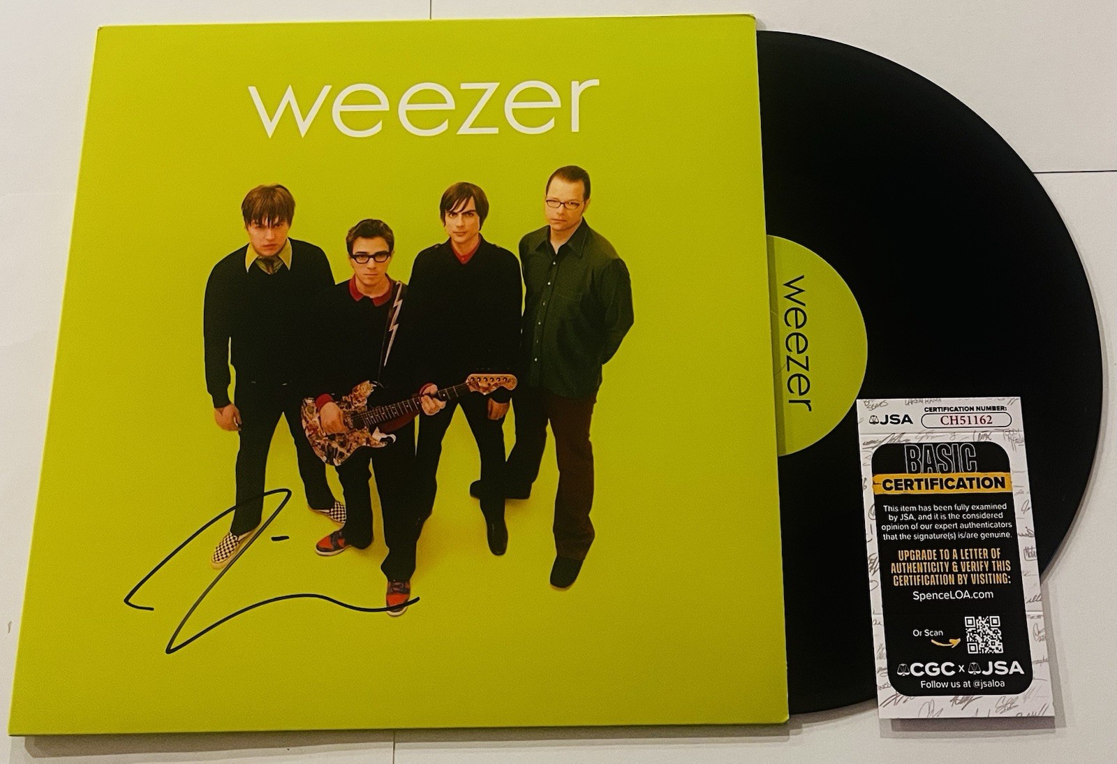RIVERS CUOMO WEEZER BAND SIGNED GREEN ALBUM LP VINYL RECORD ALBUM JSA COA