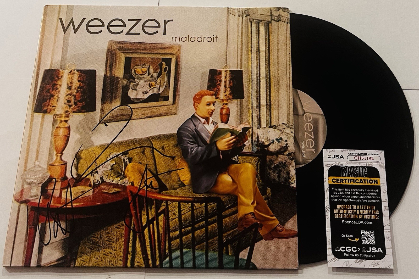 WEEZER BAND SIGNED MALADROIT LP VINYL RECORD ALBUM RIVERS CUOMO PAT SCOTT JSA