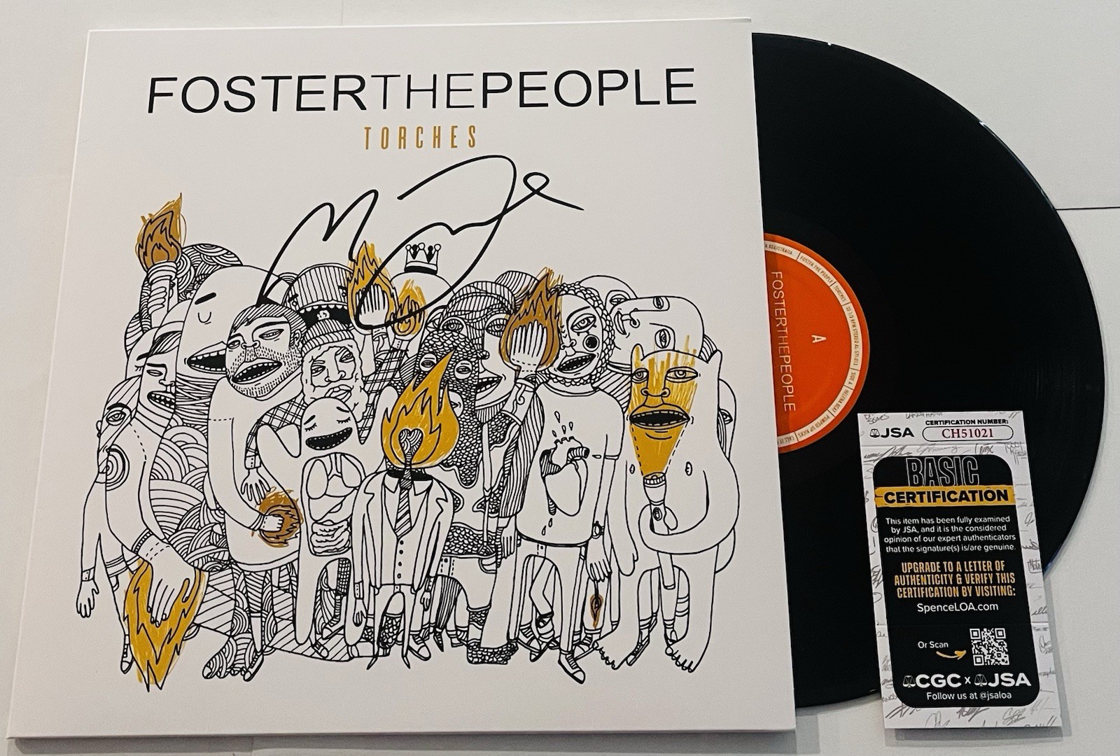 MATT FOSTER SIGNED FOSTER THE PEOPLE TORCHES LP VINYL RECORD ALBUM JSA COA