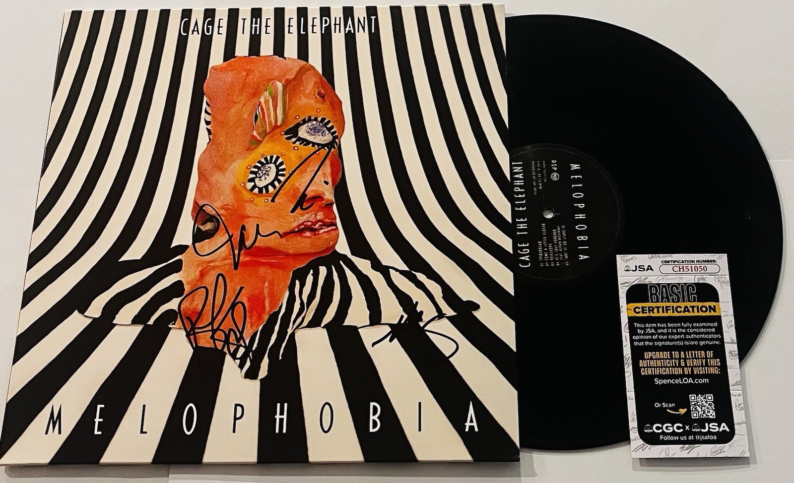 CAGE THE ELEPHANT BAND SIGNED MELOPHOBIA LP VINYL RECORD ALBUM MATT +3 JSA COA