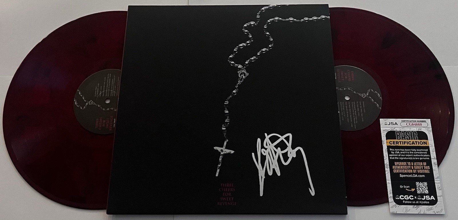 FRANK IERO SIGNED MY CHEMICAL ROMANCE 3 CHEERS REVENGE VINYL RECORD ALBUM JSA