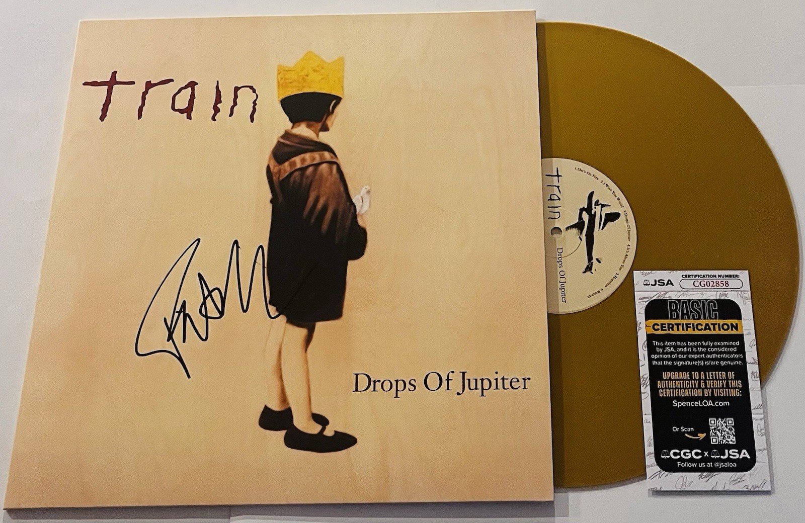 PAT MONAHAN TRAIN BAND SIGNED DROPS OF JUPITER LP VINYL RECORD ALBUM JSA COA